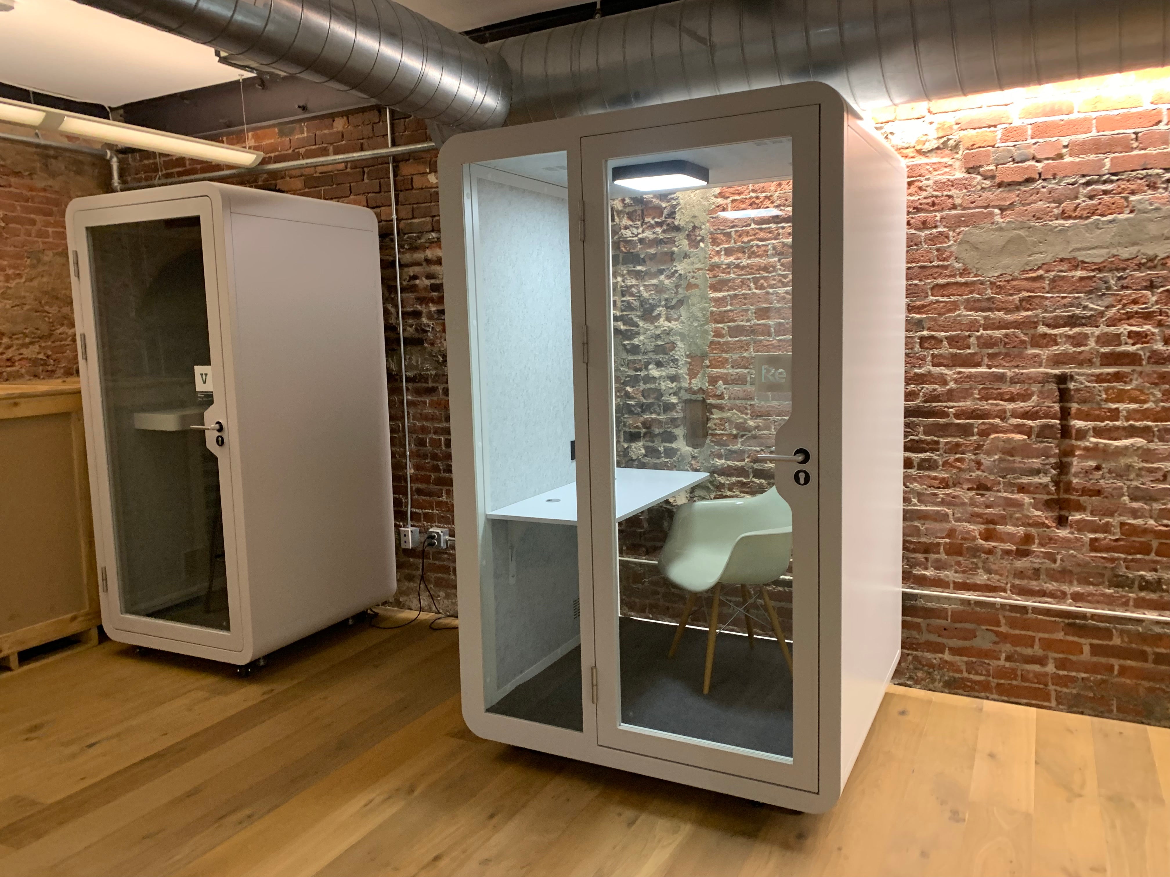 Two single person eBooth office booths